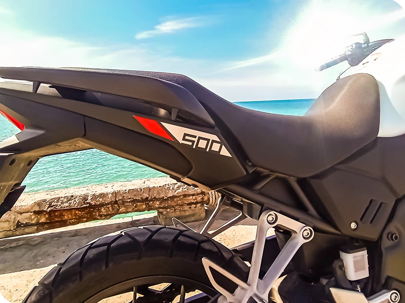 Honda NX500 seat riding position ocean view Koh Phangan