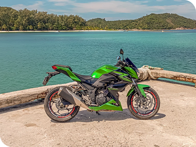 Kawasaki Z300 handlebar controls kill switch Koh Phangan