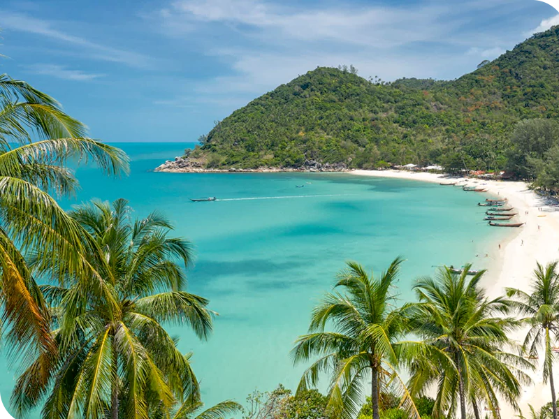 Ko Phangan beach aerial drone Thailand