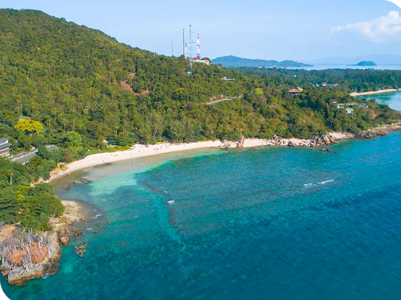 Ko Phangan hidden beach aerial Thailand