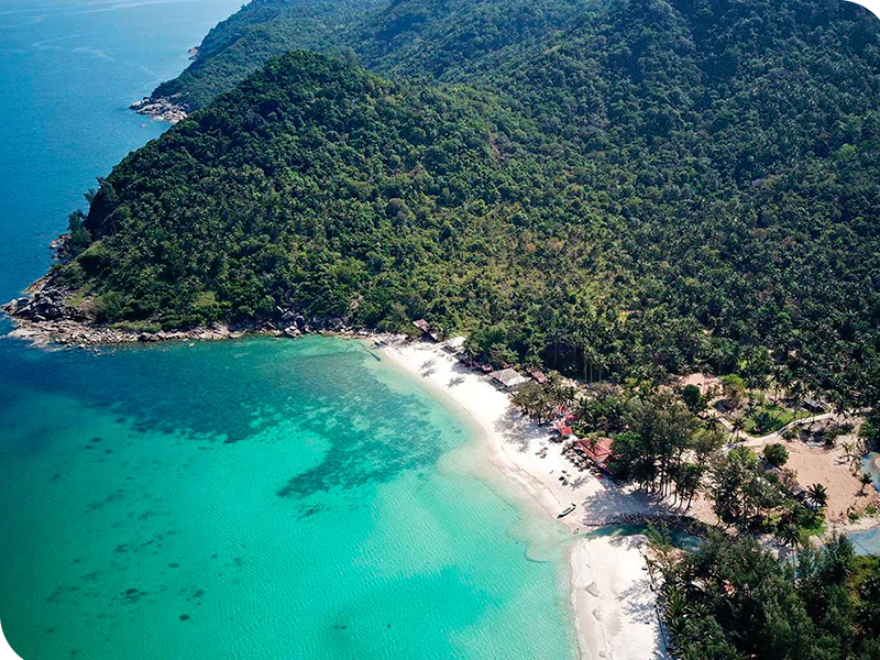 Ko Phangan secret beach aerial Thailand