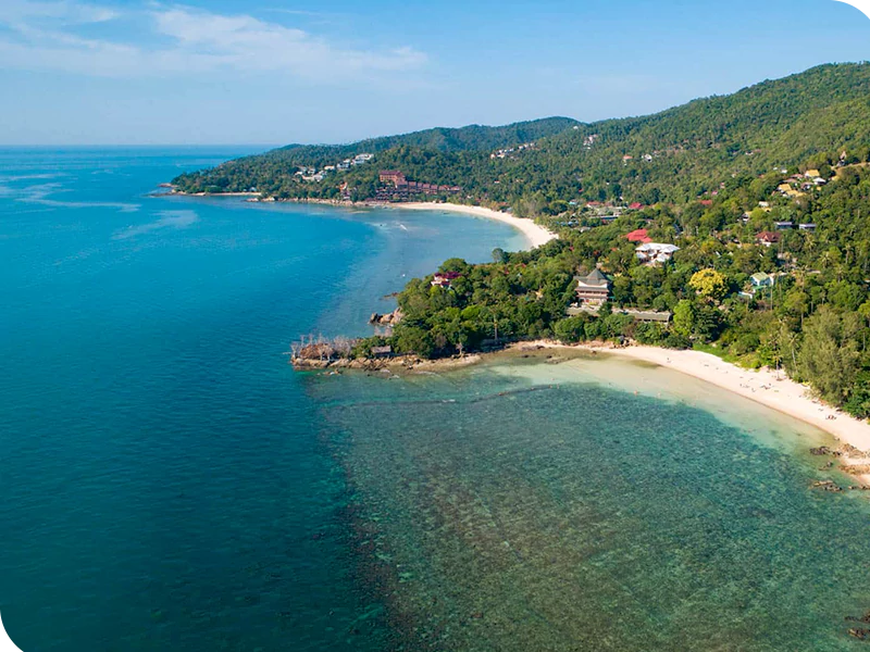 Ko Phangan west coast aerial Thailand